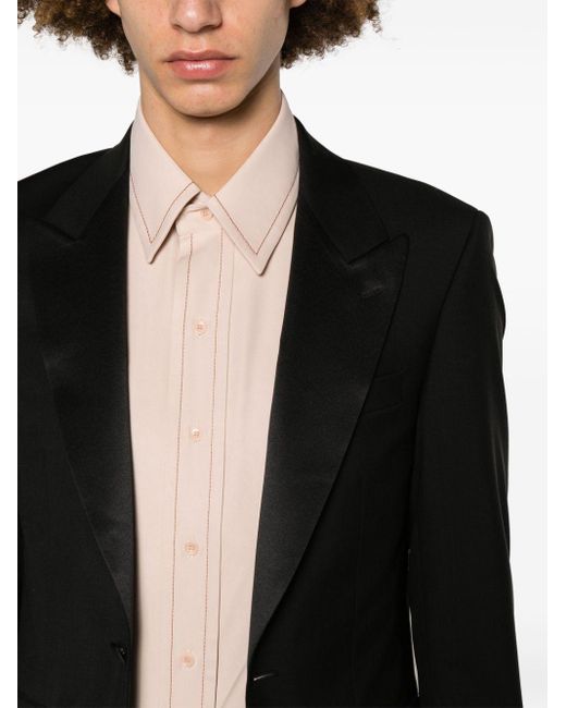 Sandro Black Satin-trim Tuxedo Jacket for men