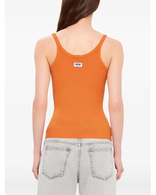 MSGM Geribbelde Tanktop in het Orange