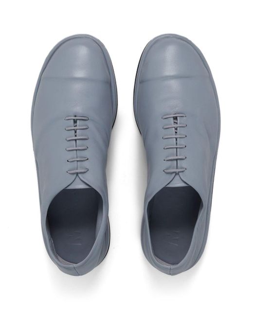Marni Blue Leather Derby Shoes for men