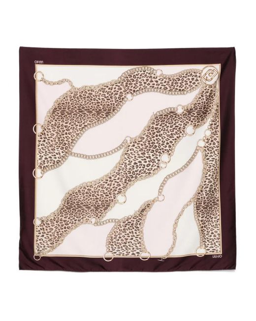 Pañuelo con estampado de leopardo Liu Jo de color Metallic