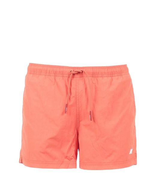 K-Way Pink Logo Beach Shorts for men