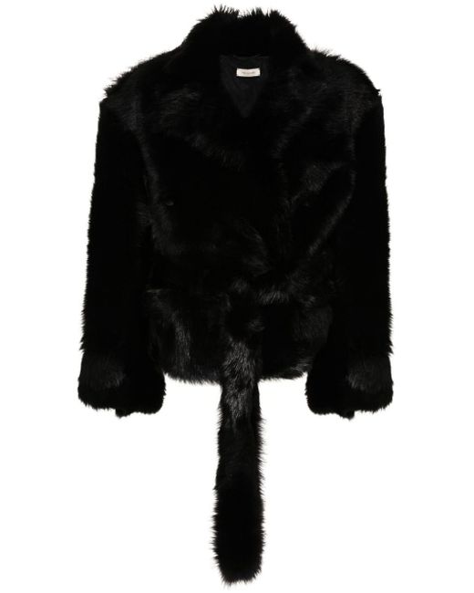 The Mannei Black Rioni Faux-fur Coat