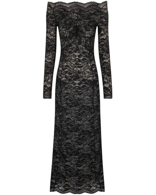 Rabanne フローラルレース ドレス Black