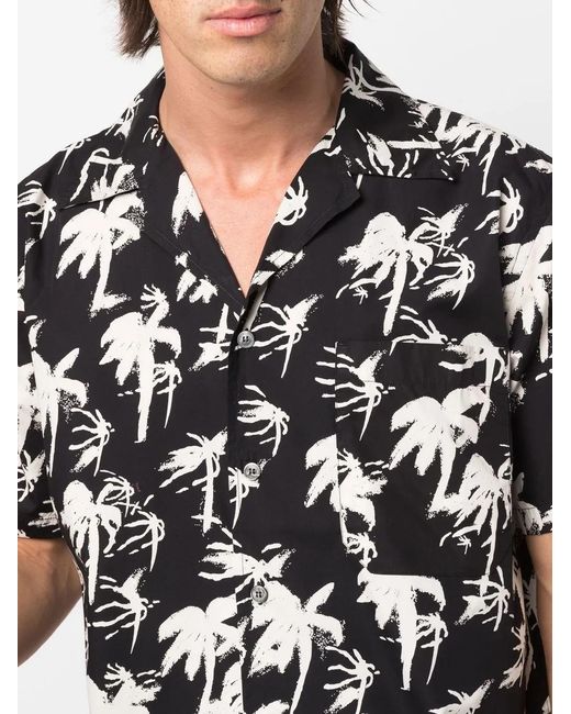 Department 5 Black Floral Button-Down Shirt for men