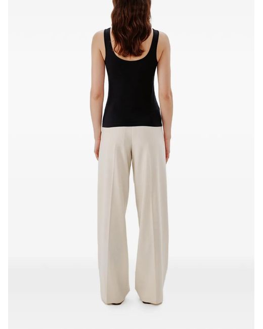 Another Tomorrow Black Slim-Fit Tank Top