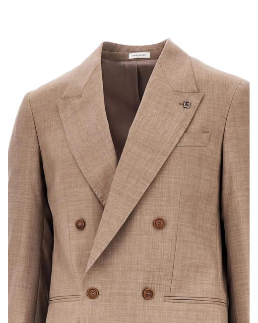 BRERAS Milano Natural Double-Breasted Virgin-Wool Jacket for men