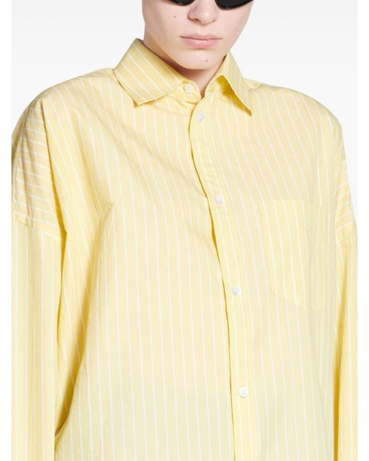 Camisa oversize con logo estampado Balenciaga de color Natural