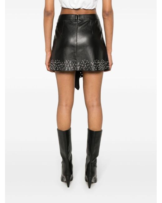 Isabel Marant Black Furcy Leather Mini Skirt
