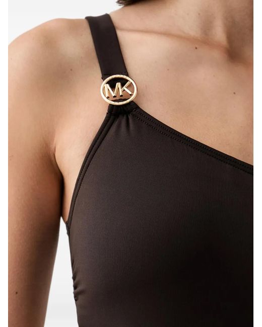 MICHAEL Michael Kors Black One-Shoulder Cut-Out Swimsuit
