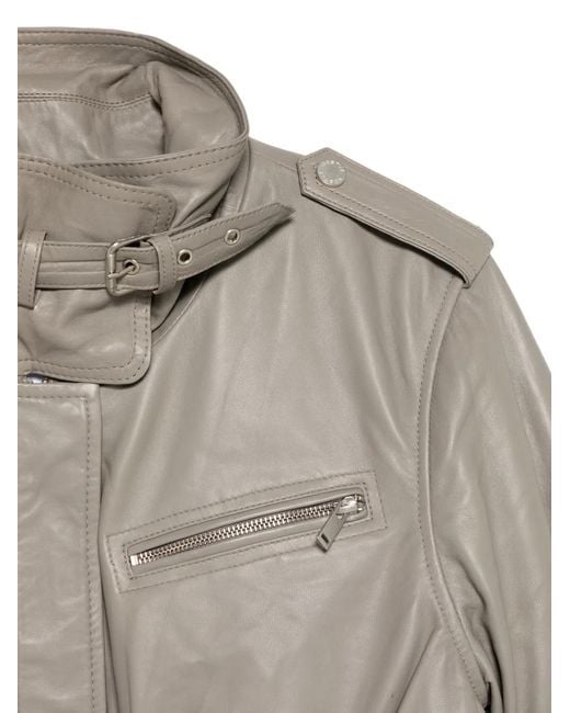 Gestuz Gray Leva Leather Jacket