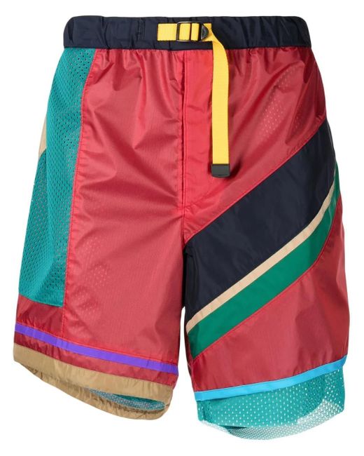 Kolor Sport-Shorts Im Patchwork-Look in Red für Herren