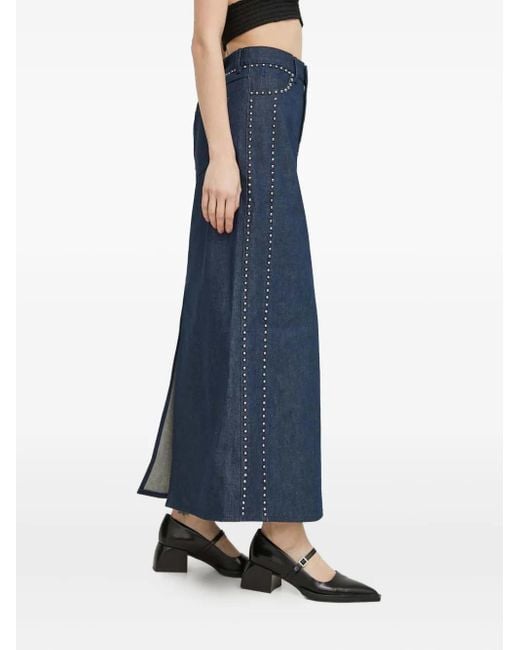Gestuz Blue Rockiegz Studded Maxi Skirt
