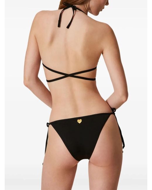 Twinset Black Haut De Bikini À Broderies