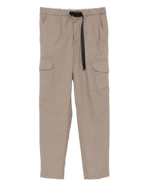 White Sand Natural Cargo Belted Trousers for men