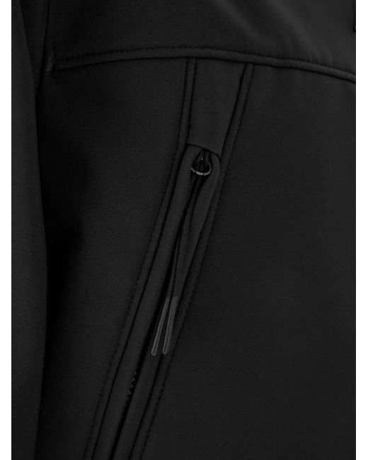 C P Company Black Hooded Zip-Fastening Jacket for men