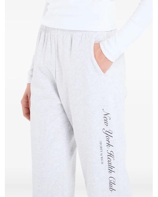 Sporty & Rich White Ny Health Club Side-Pocket Track Pants