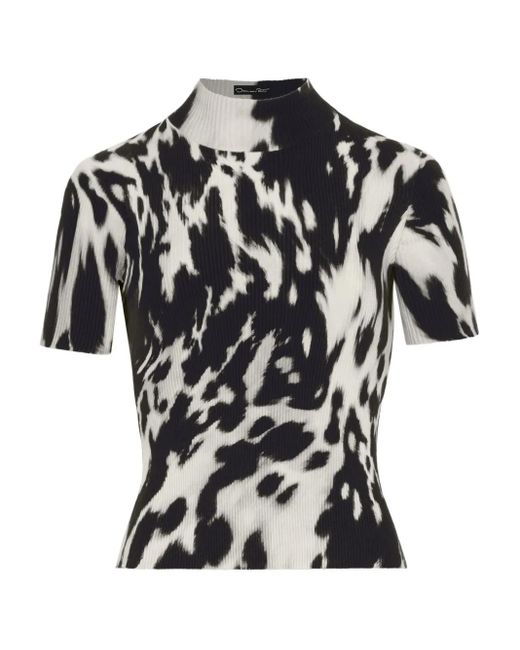 Oscar de la Renta プリント Tシャツ Black