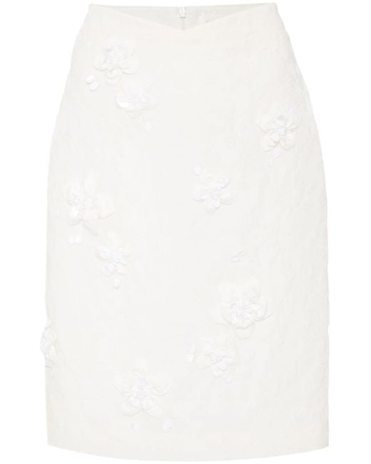 Falda con apliques florales ShuShu/Tong de color White