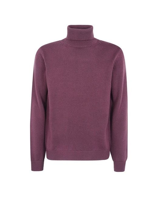Nuur Purple Roll-Neck Sweater for men