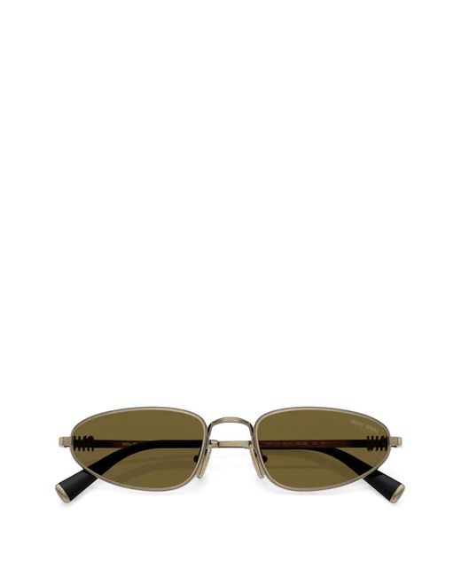 Miu Miu Green Logo-Engraved Sunglasses