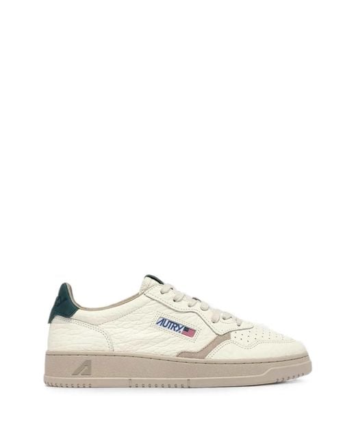 Autry White Medalist Leather Sneakers for men