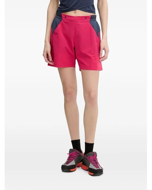 La Sportiva Red Trail Guard Logo-Print Panelled Shorts