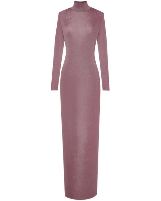 Saint Laurent Purple Long-sleeve maxi dress
