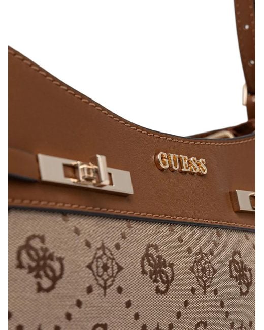 Guess Metallic Monogram Turn-lock Shoulder Bag