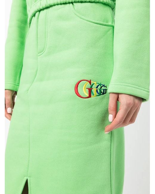 Jupe Mi-Longue À Logo Brodé goodboy en coloris Green