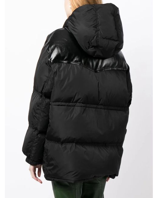 Stand Studio Black Matterhorn Panelled Padded Coat