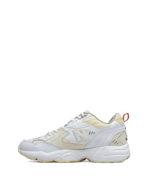 New Balance White 608 Leather Sneakers