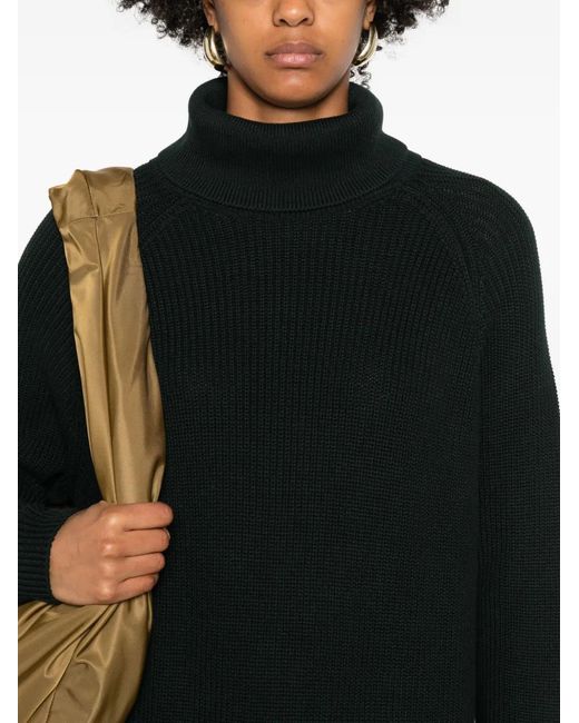 Marc O' Polo Black Turtleneck Raglan-Sleeve Midi Dress
