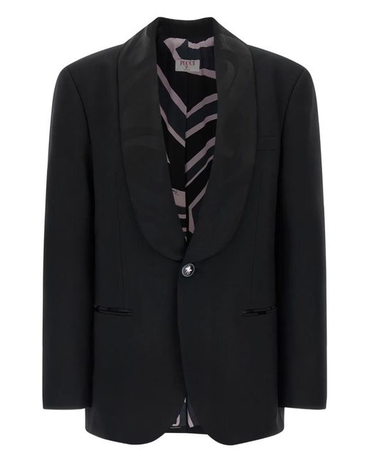 Blazer Con Botones Emilio Pucci de color Black