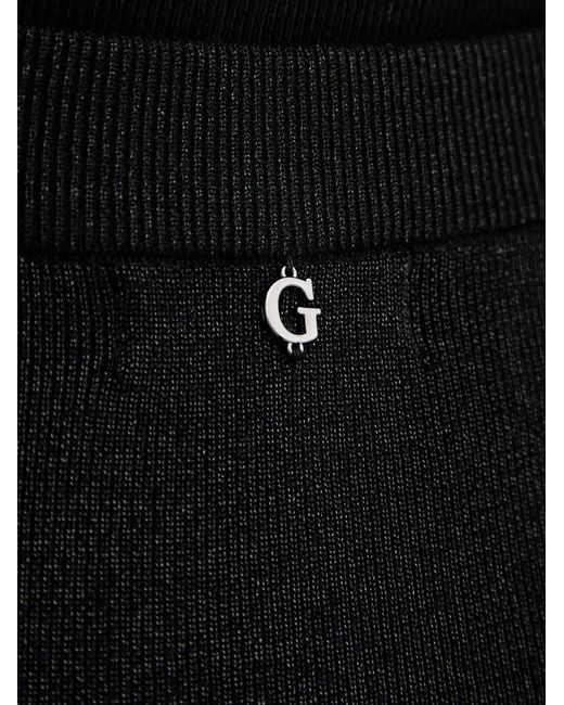 Guess Black Minijupe En Maille Côtelée À Ornements Strassés