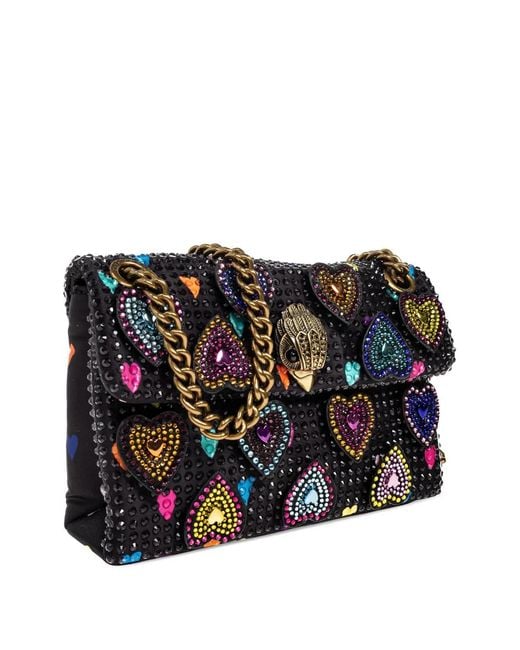 Kurt Geiger Black Mini Kesington Heart-Motif Shoulder Bag