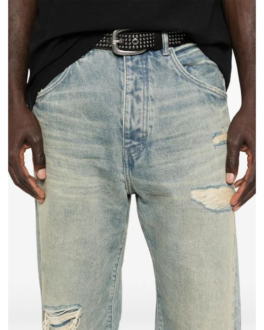 Purple Brand Blue P018 Destroyed Baggy Jeans for men