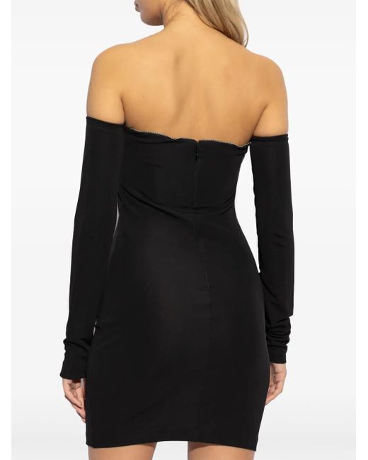 DSquared² Black Off-Shoulder Mini Dress