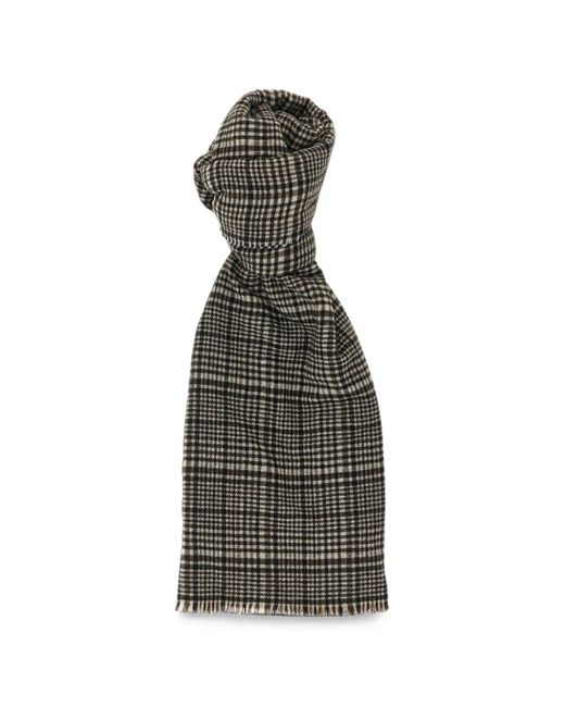 Brunello Cucinelli Black Prince Of Wales Cashmere Scarf