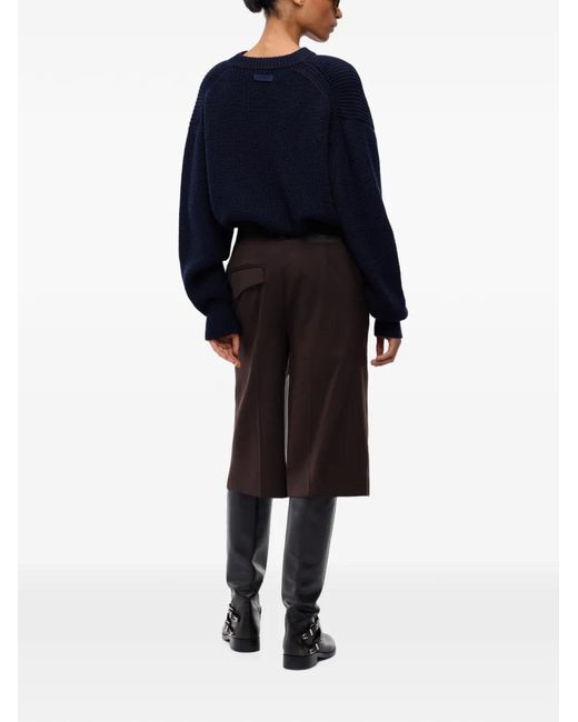 Pinko Gray Logo-Patch Pleated Trousers