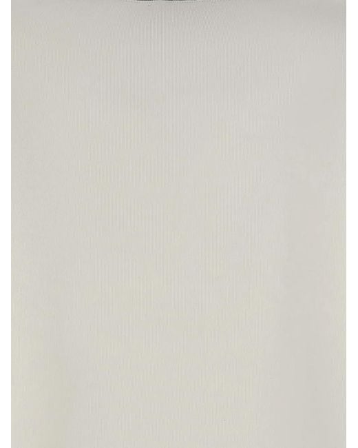 Gran Sasso Gray Micro-Ribbed V-Neck Sweater