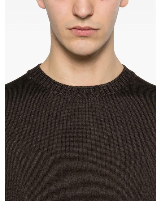 Drumohr Brown Crew-Neck Sweater for men