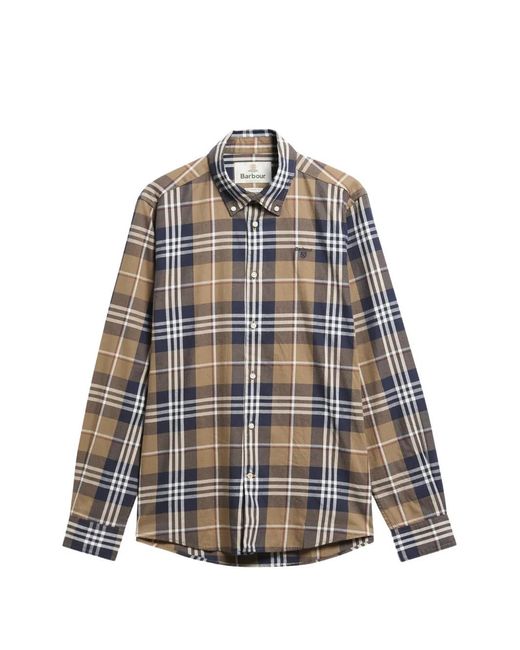 Barbour White Edgar Check-Pattern Button-Down Shirt for men