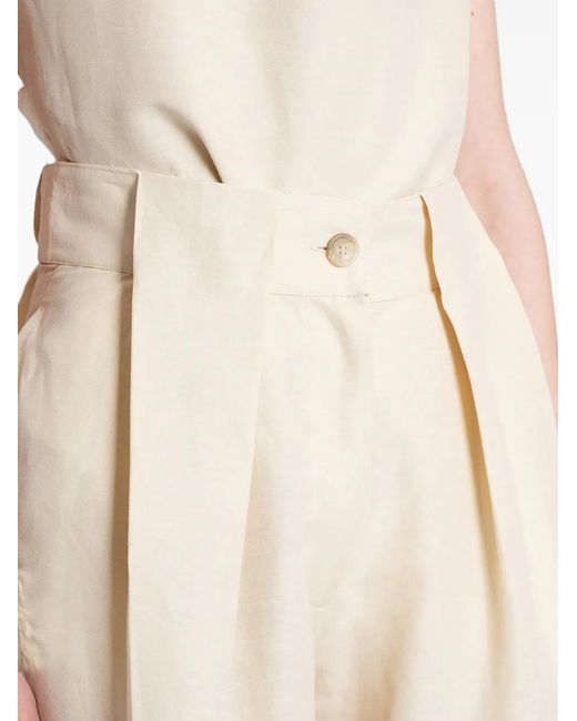 BATAKOVIC Belgrade Natural Pleated Wide-Leg Palazzo Pants
