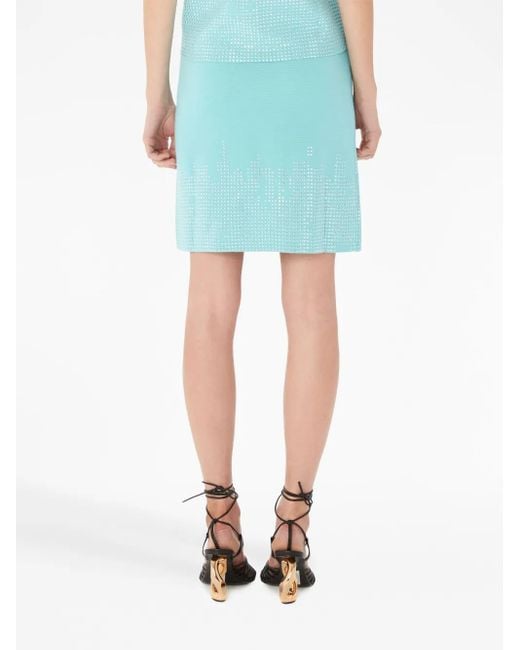 J.W. Anderson Blue Stud-Detail Knitted Skirt