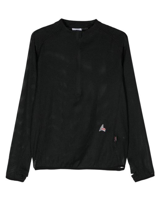 Roa Black Zip-up Mesh Sweatshirt for men