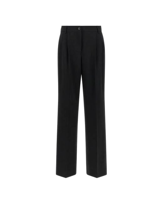 Dolce & Gabbana Black Double-Pleat Flared Trousers