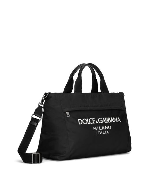 Dolce & Gabbana Black Printed Tote Bag for men