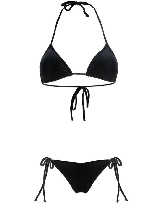 Reina Olga Love Triangle Bikini in Black | Lyst Canada