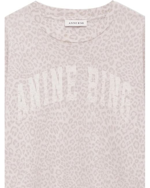 Anine Bing White Cade Leopard-Print T-Shirt