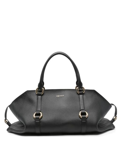 Borsa Tote Farringdon Con Anello di Alexander McQueen in Black